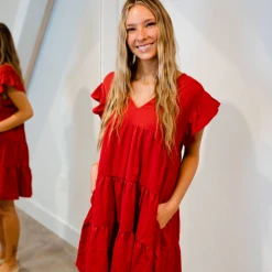 Entro Dresses Mae Flutter Sleeve Dress