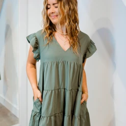 Entro Dresses Mae Flutter Sleeve Dress