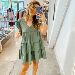 Entro Dresses Mae Flutter Sleeve Dress