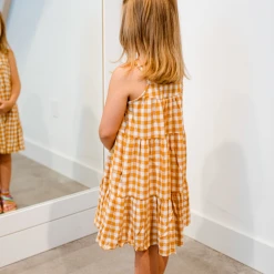 Hayden Swank Tween Girls Gingham Tiered Dress