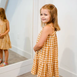 Hayden Swank Tween Girls Gingham Tiered Dress