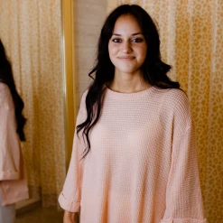 Umgee Sophie Oversized Waffle Knit Top Tops