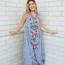 See And Be Seen Dawson Embroidered Maxi Dress
