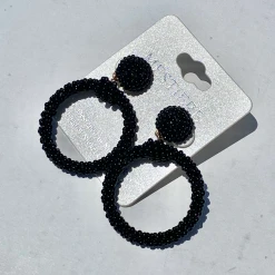 TRENDY Wholesale Beaded Round Statement Earrings Jewelry