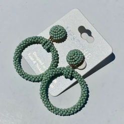 TRENDY Wholesale Beaded Round Statement Earrings Jewelry