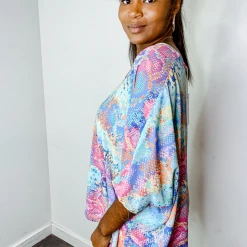 Adrienne Printed Cocoon Blouse Tops