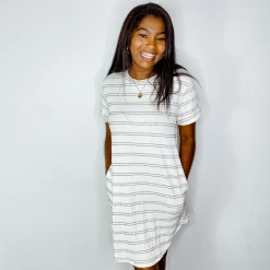 Cherish Christian Striped Tee Shirt Dress