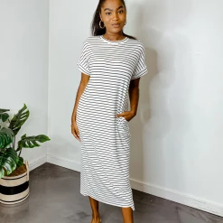 Cherish Catherine Striped Knit Midi Dress Dresses
