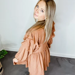 Entro Ashlynn Ruffle Sleeve Dress Dresses