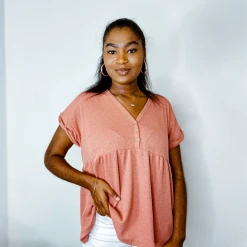 Entro Chase Knit Babydoll Top Tops