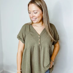 Entro Chase Knit Babydoll Top Tops