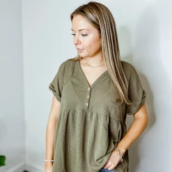 Entro Chase Knit Babydoll Top Tops