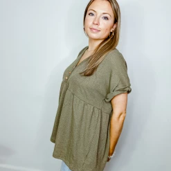 Entro Chase Knit Babydoll Top Tops