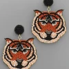 Golden Stella Beaded Tiger Earrings