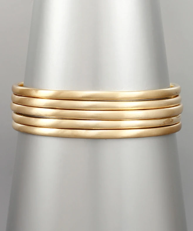 Golden Stella Bangle Bracelet Set - Elegant Jewelry for Women 3 Golden Stella Bangle Bracelet Set Jewelry