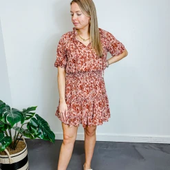 Entro Dresses Margaret Puff Sleeve Smocked Dress