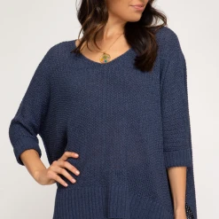 She + Sky Tops Always There Lightweight Sweater