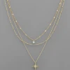 Golden Stella Jewelry Layered Starburst Necklace