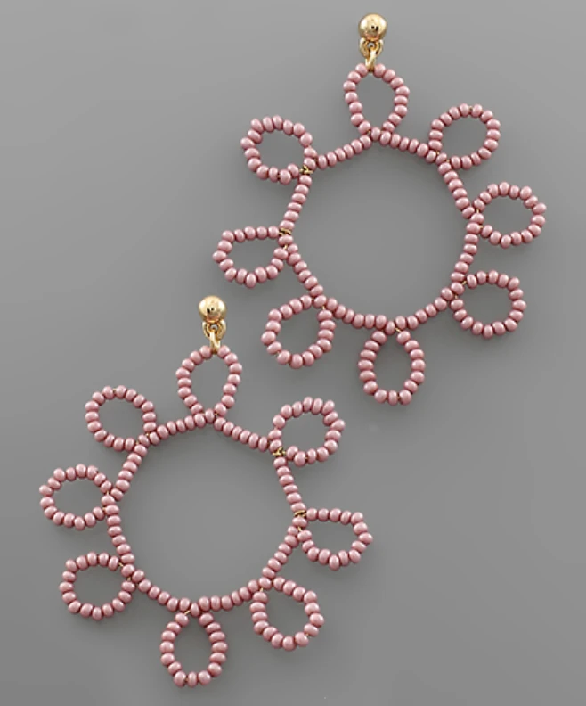 Golden Stella Beaded Floral Earrings | Elegant Jewelry for Women | Handmade Accessories 3 Golden Stella Beaded Floral Earrings