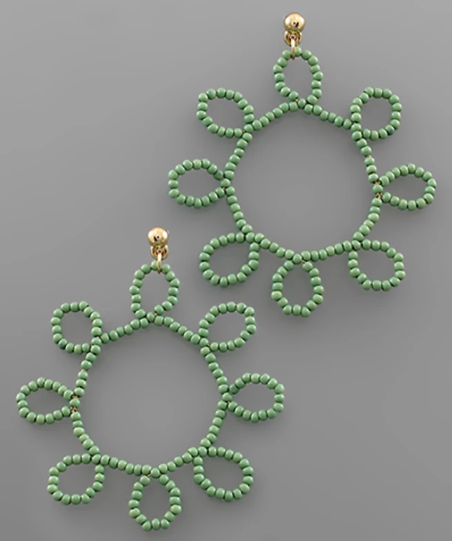 Golden Stella Beaded Floral Earrings | Elegant Jewelry for Women | Handmade Accessories 4 Golden Stella Beaded Floral Earrings