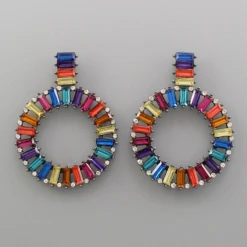 Golden Stella Jewelry Rainbow Stone Earrings