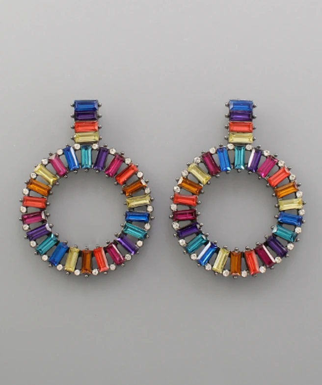 Golden Stella Jewelry Rainbow Stone Earrings - Elegant & Colorful Accessories 4 Golden Stella Jewelry Rainbow Stone Earrings