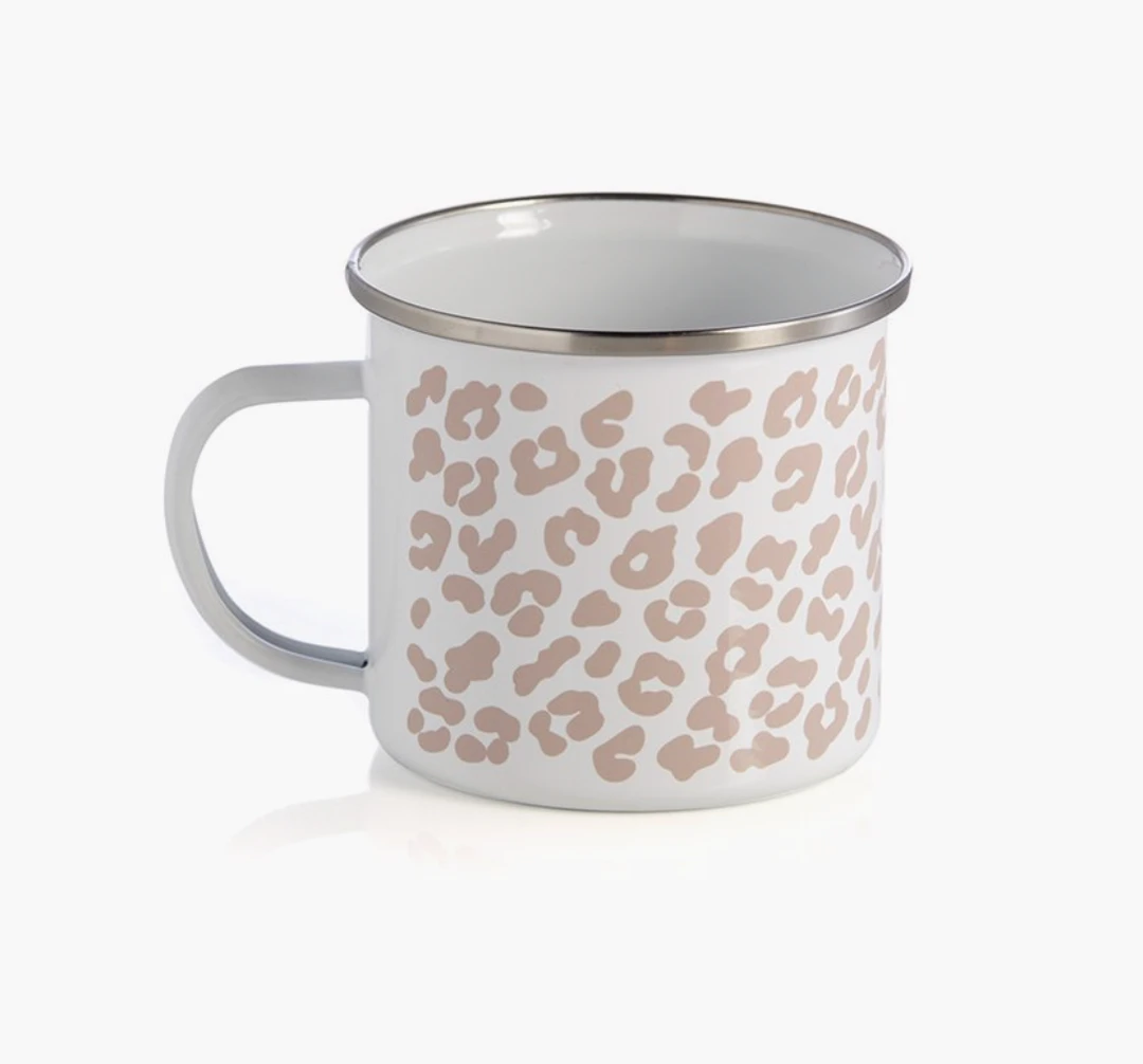Shiraleah Leopard Print Enamel Mug - Stylish & Durable Lifestyle Gift 3 Shiraleah Leopard Print Enamel Mug Lifestyle