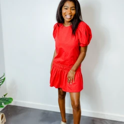 2.7 August Apparel Dresses Theresa Puff Sleeve Dress