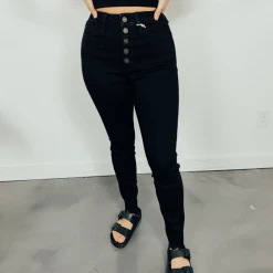 KanCan Raw Hem Super High Rise Skinny Jeans