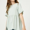 Hayden Tween Ruffle Sleeve Peplum Top