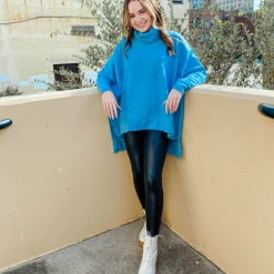 Cherish Soft Cowl Neck Poncho Tops