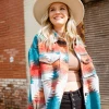 La Miel Tops River Aztec Print Jacket