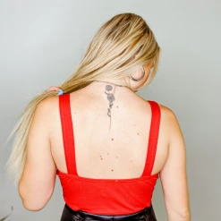 Peach Love All That Cutout Bodysuit Tops