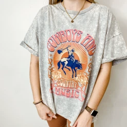 Zutter Cowboys And Country Music Graphic Tee Tops