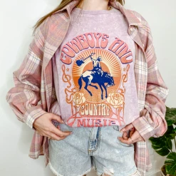 Zutter Cowboys And Country Music Graphic Tee Tops
