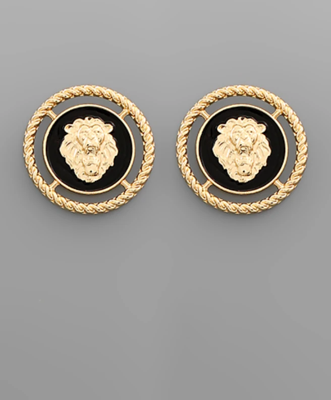 Golden Stella Jewelry Lion Head Statement Stud Earrings - Bold & Stylish Accessories 3 Golden Stella Jewelry Lion Head Statement Stud Earrings