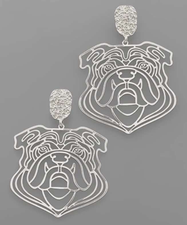 Golden Stella Bulldog Cutout Earrings - Game Day Collection | Swank Signature Jewelry 7 Golden Stella Bulldog Cutout Earrings Game Day Collection
