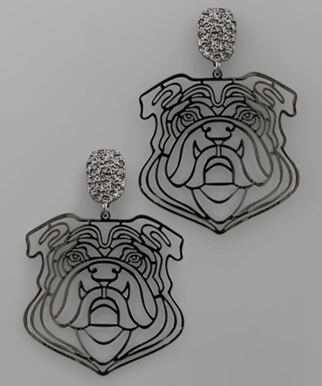 Golden Stella Bulldog Cutout Earrings - Game Day Collection | Swank Signature Jewelry 8 Golden Stella Bulldog Cutout Earrings Game Day Collection