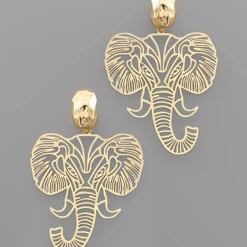 Golden Stella Elephant Cutout Earrings - Game Day Collection | Stylish Jewelry Accessories 8 Golden Stella Elephant Cutout Earrings Game Day Collection