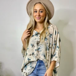 Adrienne Printed Cocoon Blouse Tops