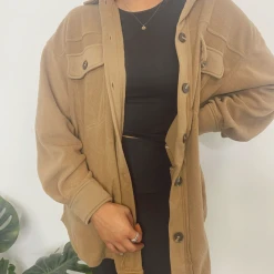 La Miel Sawyer Soft Fleece Button Up Jacket Tops