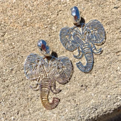 Golden Stella Elephant Cutout Earrings Game Day Collection