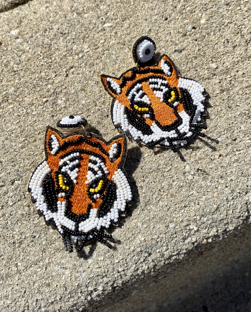 Golden Stella Game Day Collection Beaded Tiger Earrings - Stylish Jewelry for Sports Fans 3 Golden Stella Game Day Collection Beaded Tiger Earrings
