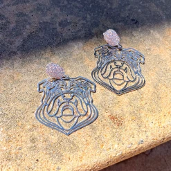 Golden Stella Bulldog Cutout Earrings - Game Day Collection | Swank Signature Jewelry 12 Golden Stella Bulldog Cutout Earrings Game Day Collection