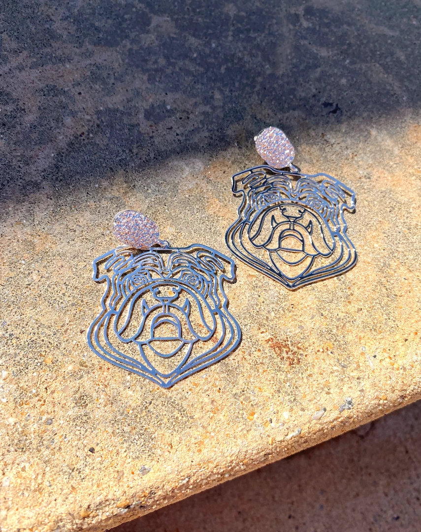 Golden Stella Bulldog Cutout Earrings - Game Day Collection | Swank Signature Jewelry 5 Golden Stella Bulldog Cutout Earrings Game Day Collection