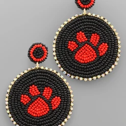 Golden Stella Jewelry Beaded Paw Statement Earrings