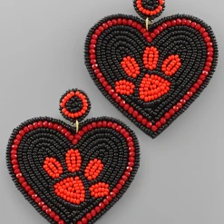 Golden Stella Jewelry Beaded Paw Statement Earrings