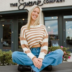 Entro Tops Ginger Soft Striped Sweater