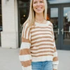 Entro Tops Ginger Soft Striped Sweater
