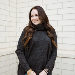 Cherish Soft Cowl Neck Poncho Tops